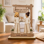 Personalisierter Holzaufsteller mit Namen & Spruch - für Besties & Schwestern