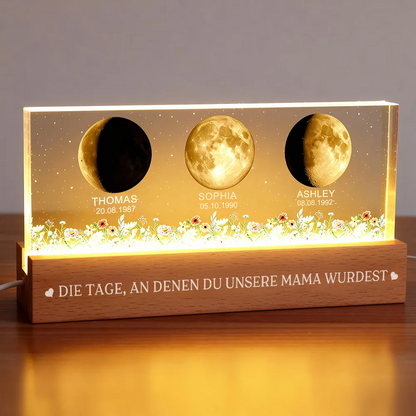 Mondphasen-Personalisierte LED Nachtlicht für Mama und Oma