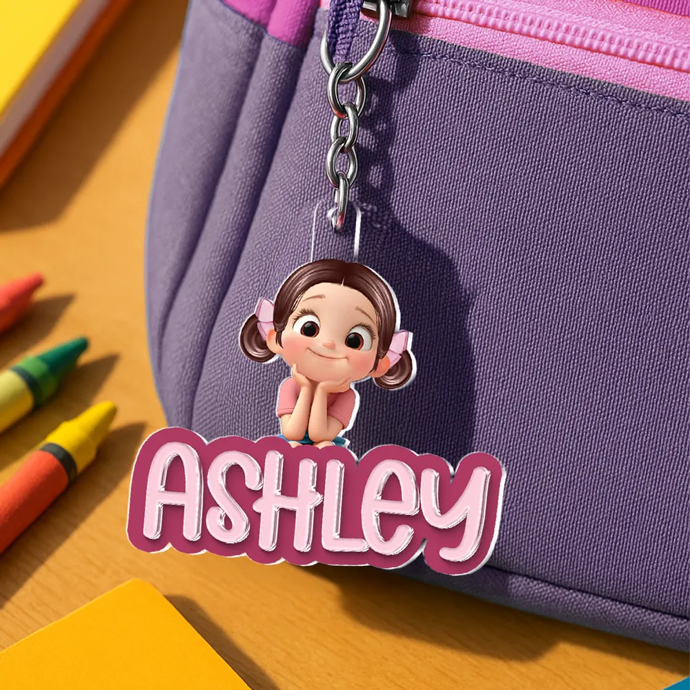 Personalisierter Acryl-Schlüsselanhänger mit Kind und Name Geschenk für Kinder und Mutter