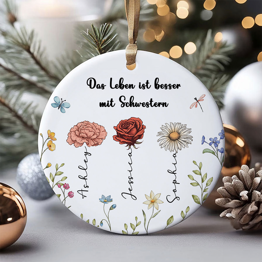 Personalisierte Keramik Ornament Geschenk für Schwestern und Beste Freundinen