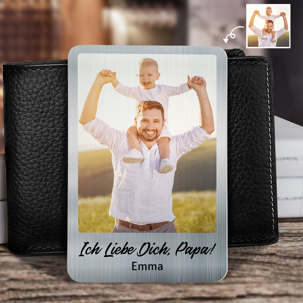 Personalisierte Brieftasche-Karte mit Foto und Text Geschenk für Familie und Paar