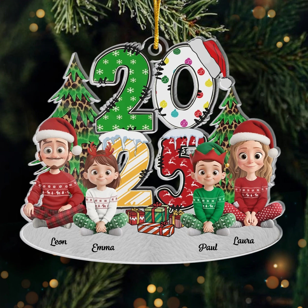 2025 Personalisierter Christbaumanhänger mit Familie Acrylornament