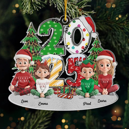 2025 Personalisierter Christbaumanhänger mit Familie Acrylornament