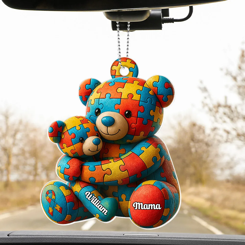 Mamabär und Bärchen - Personalisierter Acrylanhänger mit Namen