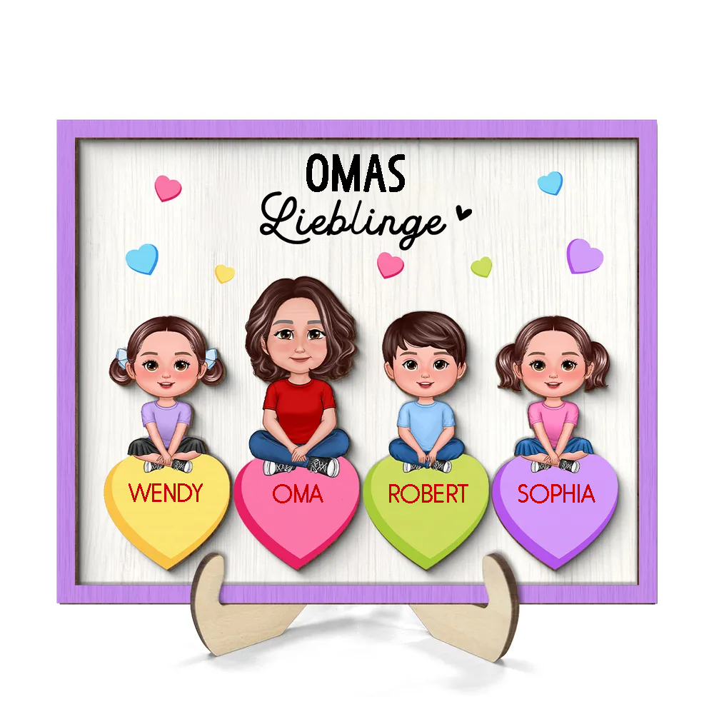 Omas Lieblinge-Personalisierte Holzplakette Oma/Mama mit Kinder