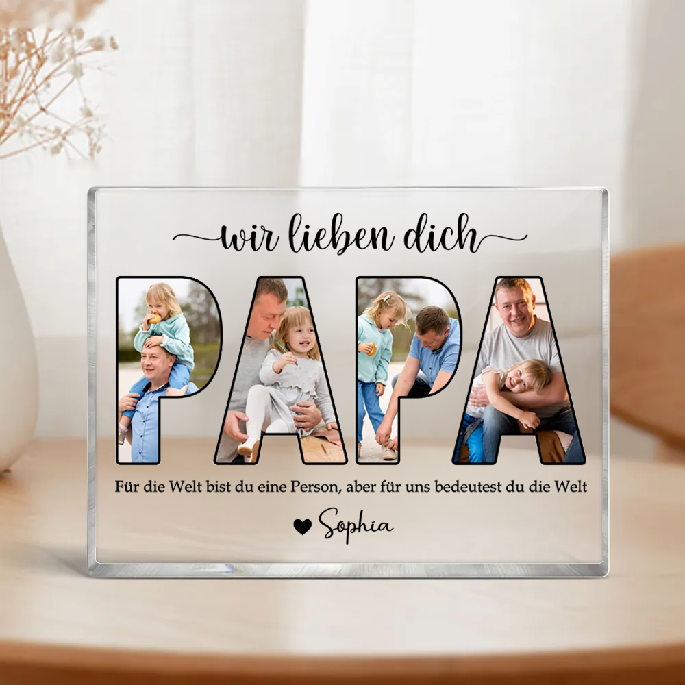 PAPA Acrylblock mit Fotos, Text und Namen