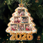 2025-Keks-Foto-Baum Personalisierter Acrylanhänger mit Fotos Geschenk für Familie