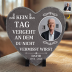 Personalisierte Schieferplakette mit Foto – Trauergeschenk