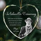Personalisierter Glas-Weihnachtsanhänger mit Foto – In liebevoller Erinnerung
