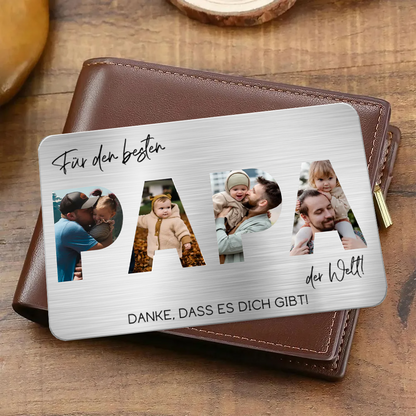 Für den besten Papa der Welt-Personalisierte Brieftasche-Karte mit Fotos Geschenk für Vater