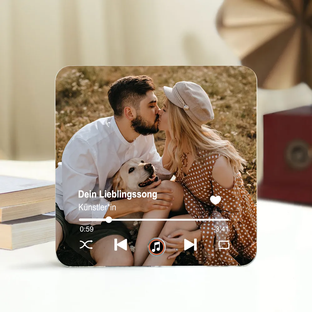 Personalisierter Foto-Musik-Kühlschrankmagnet Geschenk für Paar und Familie