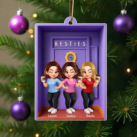 Acrylanhänger mit 2-6 Frauen Personalisierter Christbaumschmuck für Schwester und beste Freundinnen
