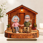 Personalisierter Holzaufsteller – Paar-Motiv & Jahr personalisierbar