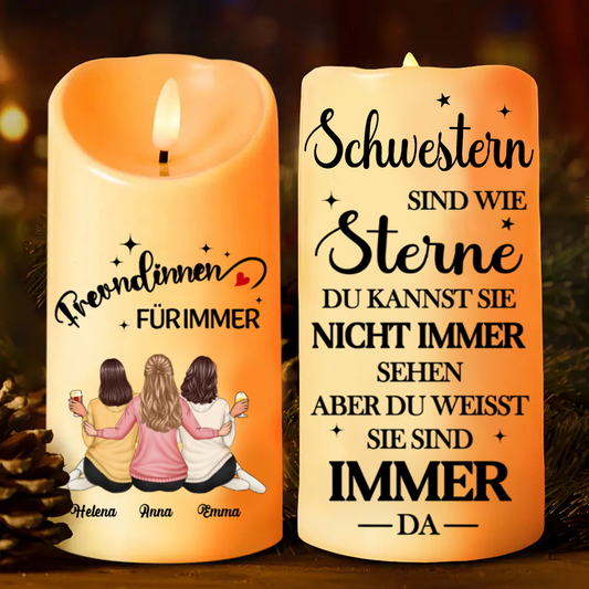 Personaliseirte LED-Kerze für Schwestern