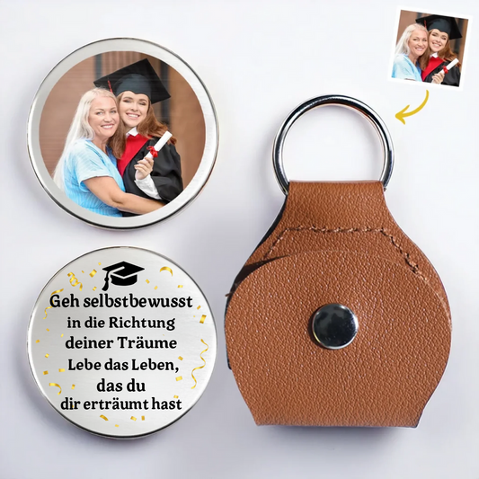 Taschenumarmung mit Foto Abschlussgeschenk