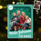 Personalisierter Acrylanhänger mit Foto und Text Christbaumschmuck für Familie
