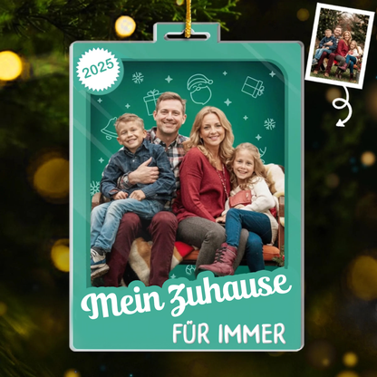 Personalisierter Acrylanhänger mit Foto und Text Christbaumschmuck für Familie