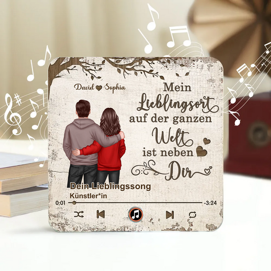 Musik-Kühlschrankmagnet mit 2 Figuren und Spruch Geschenk für Paar/LGBT-Paar