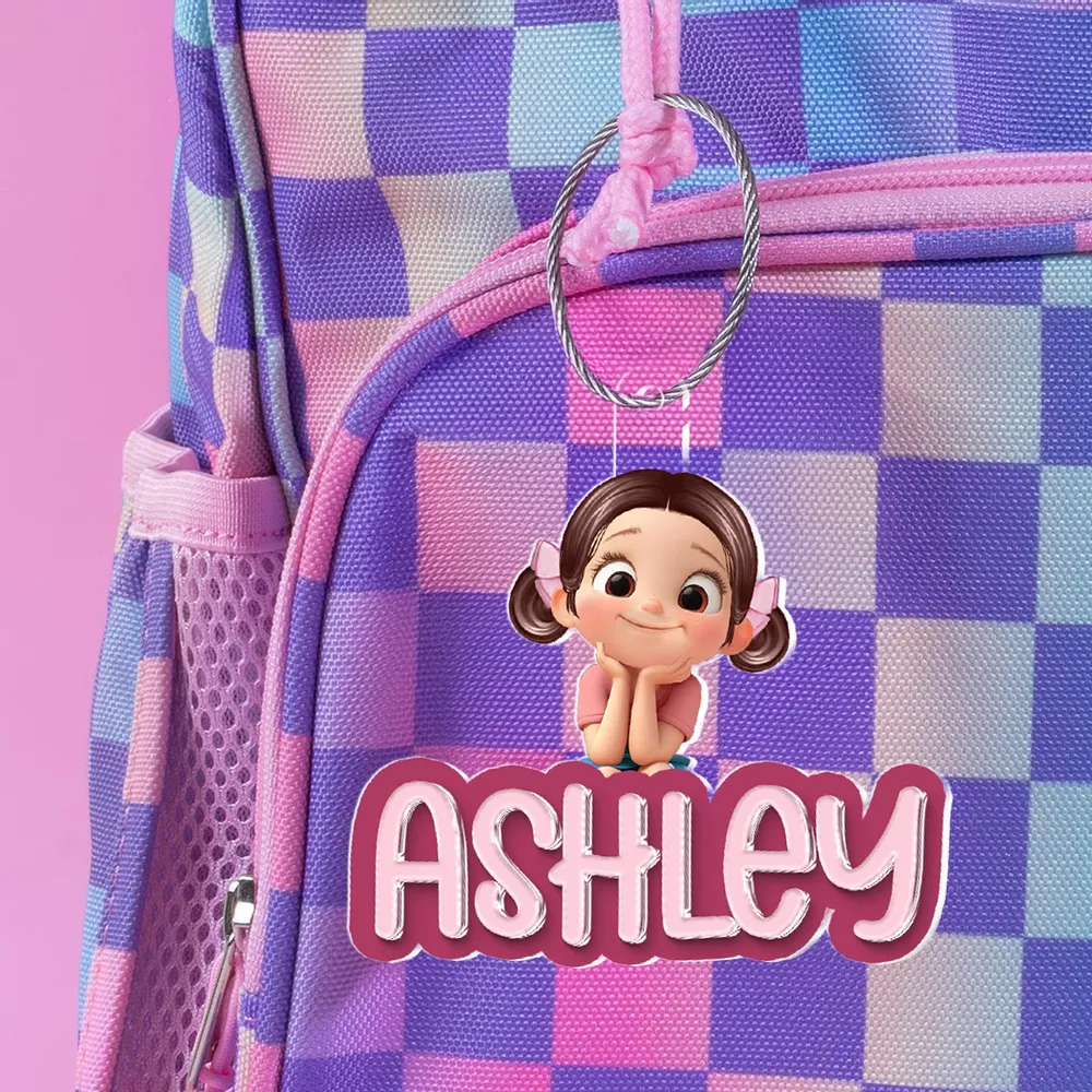 Personalisierter Acryl-Schlüsselanhänger mit Kind und Name Geschenk für Kinder und Mutter