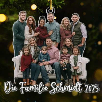 Personalisierter Acrylanhänger mit Foto und Text Christbaumschmuck für Familie