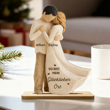 Tanzendes Paar- Personalisierte Holzplakette mit Namen und Text