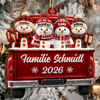 Personalisierter Holz-Weihnachtsanhänger – Schneemann-Motiv mit Namen & Text