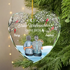 Weihnachten ohne Dich -  Glasornament Personalisierter Christbaumanhänger zur Trauer