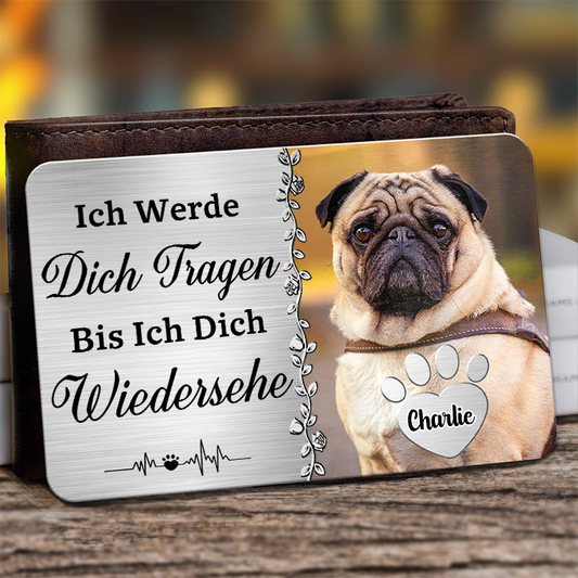 Brieftasche-Karte mit Foto und Text Trauergeschenk für Haustier
