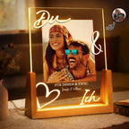 Personalisiertes LED-Nachtlicht mit Foto für Paare – Du & Ich