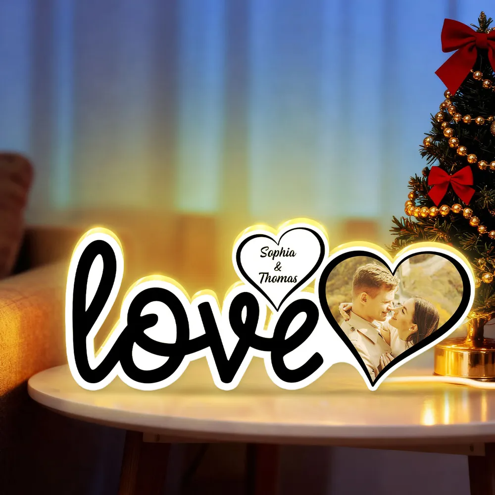 Love-Personalisierte LED-Lichtbox  mit Foto Geschenk für Paar