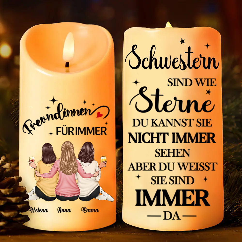 Personalisierte LED-Kerze für Schwestern