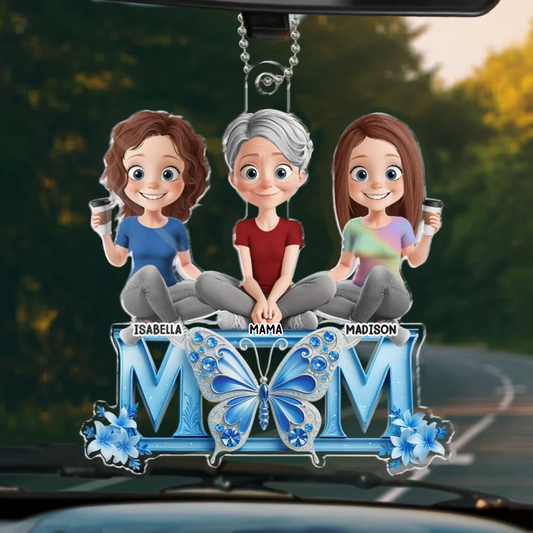 MOM-Acrylanhänger mit Mama und Töchter