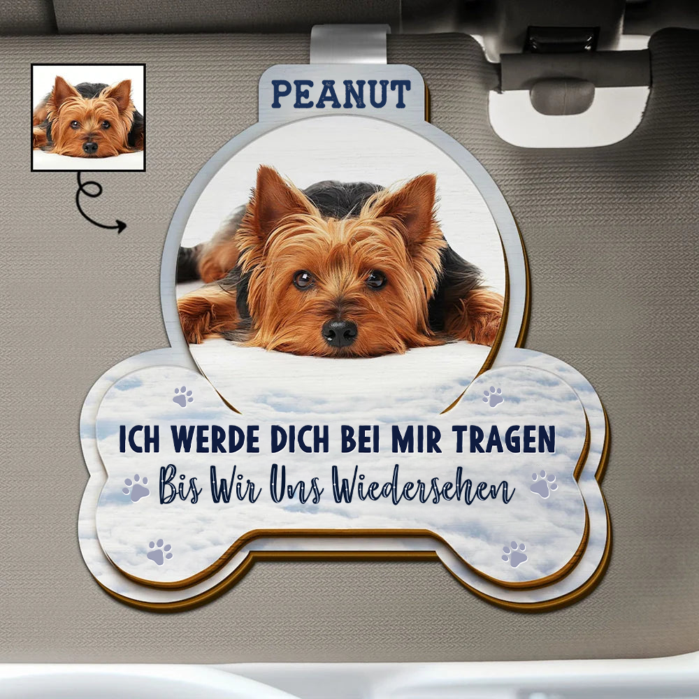 Personalisiertes Sonnenblendenclip mit Foto  Trauergeschenk