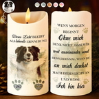 Personalisierte LED-Trauerkerze mit Foto - Erinnerung an dein Haustier