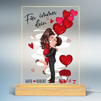Personalisierte LED-Nachtlicht mit Paar und Ballons