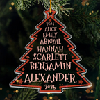 Personalisierter Acrylanhänger mit 2-8 Namen Christbaumschmuck mit Tannenbaum