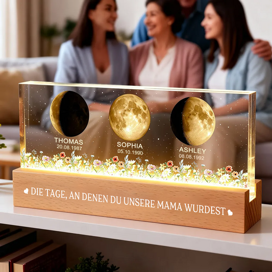 Mondphasen-Personalisierte LED Nachtlicht für Mama und Oma