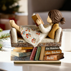 Personalisierter Holzaufsteller mit Namen für Bücherfans