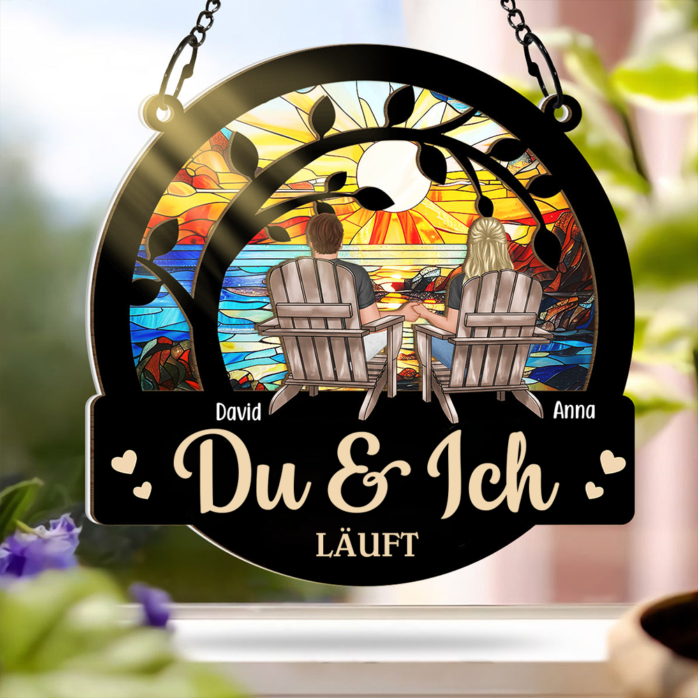 Du und Ich Läuft-Personalisierte Acryl Fenster Sonnenfänger Ornament