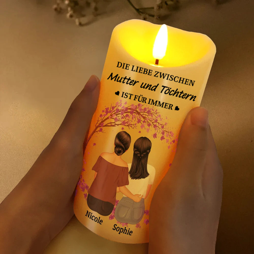Mutter und Tochter Personalisierte LED-Kerze