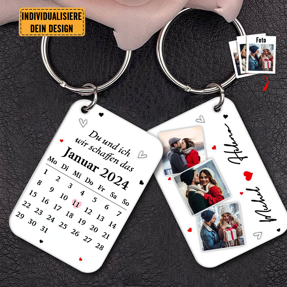 Personalisierter Acryl-Schlüsselanhänger mit Kalender