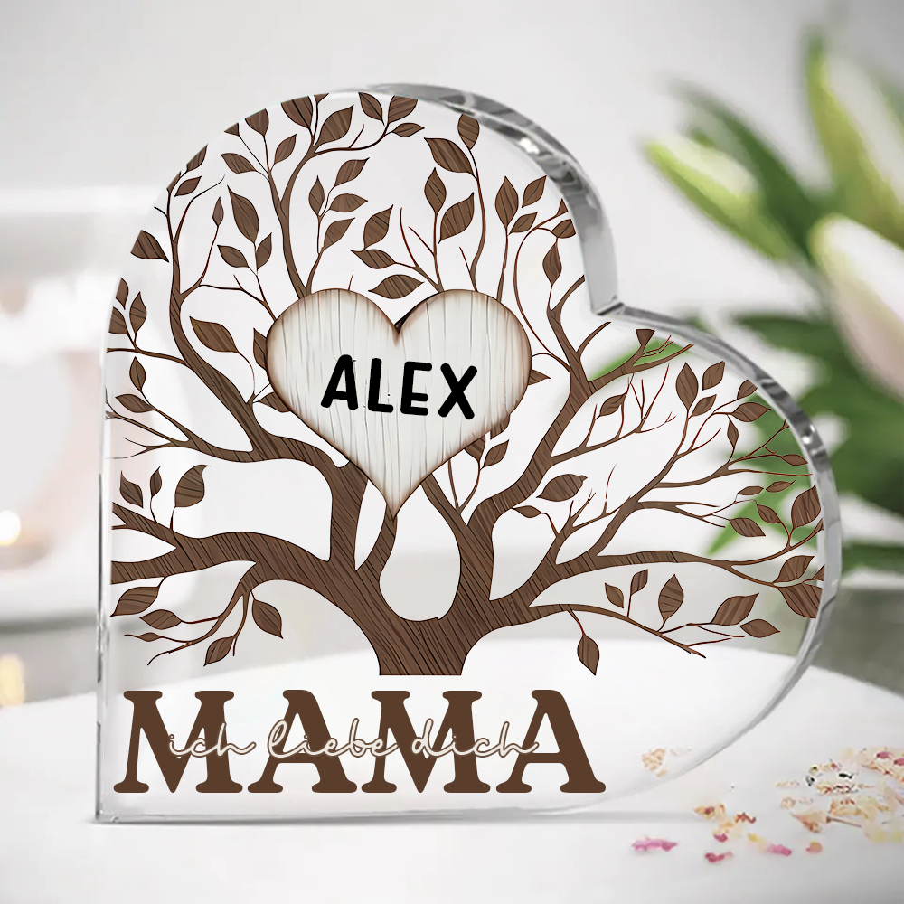 Baum-Standherz mit Namen für Oma und Mama