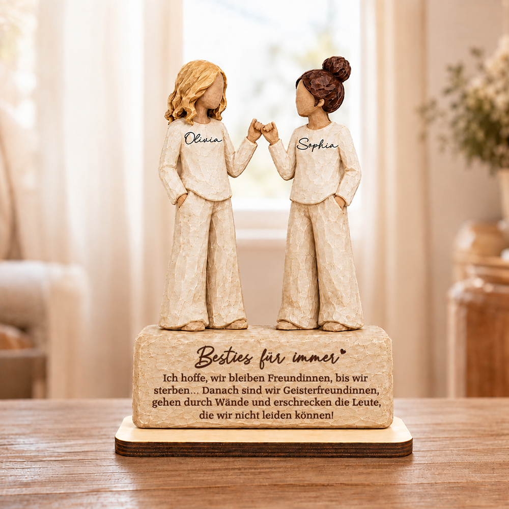 Personalisierter Holzaufsteller mit Namen & Spruch – für beste Freundinnen & Schwestern
