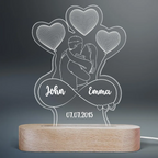 Küssendes Paar Umriss-Personalisierte LED Nachtlicht mit Namen Geschenk für Paar
