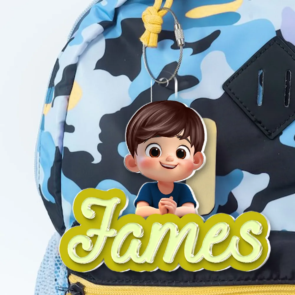 Personalisierter Acryl-Schlüsselanhänger mit Kind und Name Geschenk für Kinder und Mutter