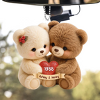 Teddybär-Paar Personalisierter Acrylanhänger mit Namen