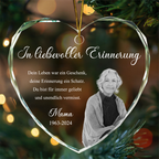 Personalisierter Glas-Weihnachtsanhänger mit Foto – In liebevoller Erinnerung