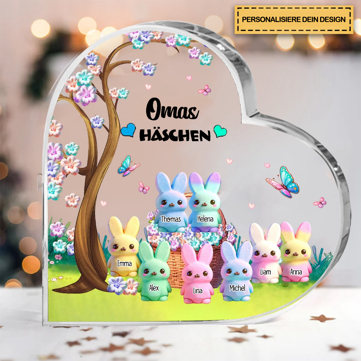 Hänschen-Acryl Standherz Geschenk für Oma und Mama