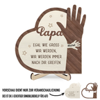 Hand in Hand Personalisierte 2-lagigen Holztafel für Papa