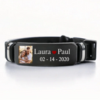 Edelstahl Armband mit Foto und Namen Geschenk für Paare
